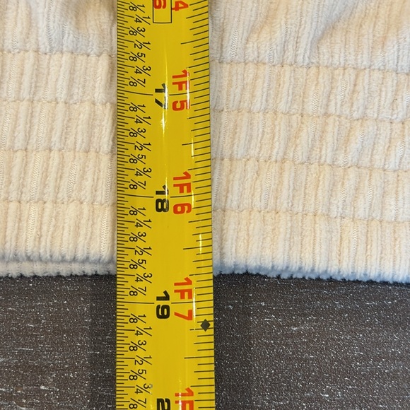 NWT Aerie Groove On Full Zip Soft Velour Cropped Beige Ribbed Jacket Size L - Picture 12 of 14